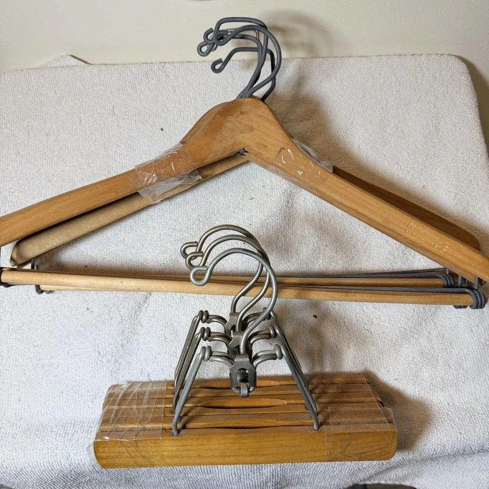 Lot (3)   SETWELL & SEARS Wooden SUIT HANGERS 18